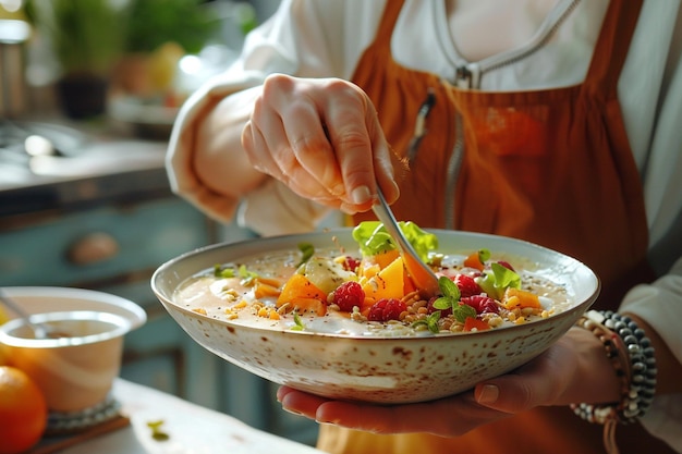 Kucharz przygotowujący potrawę